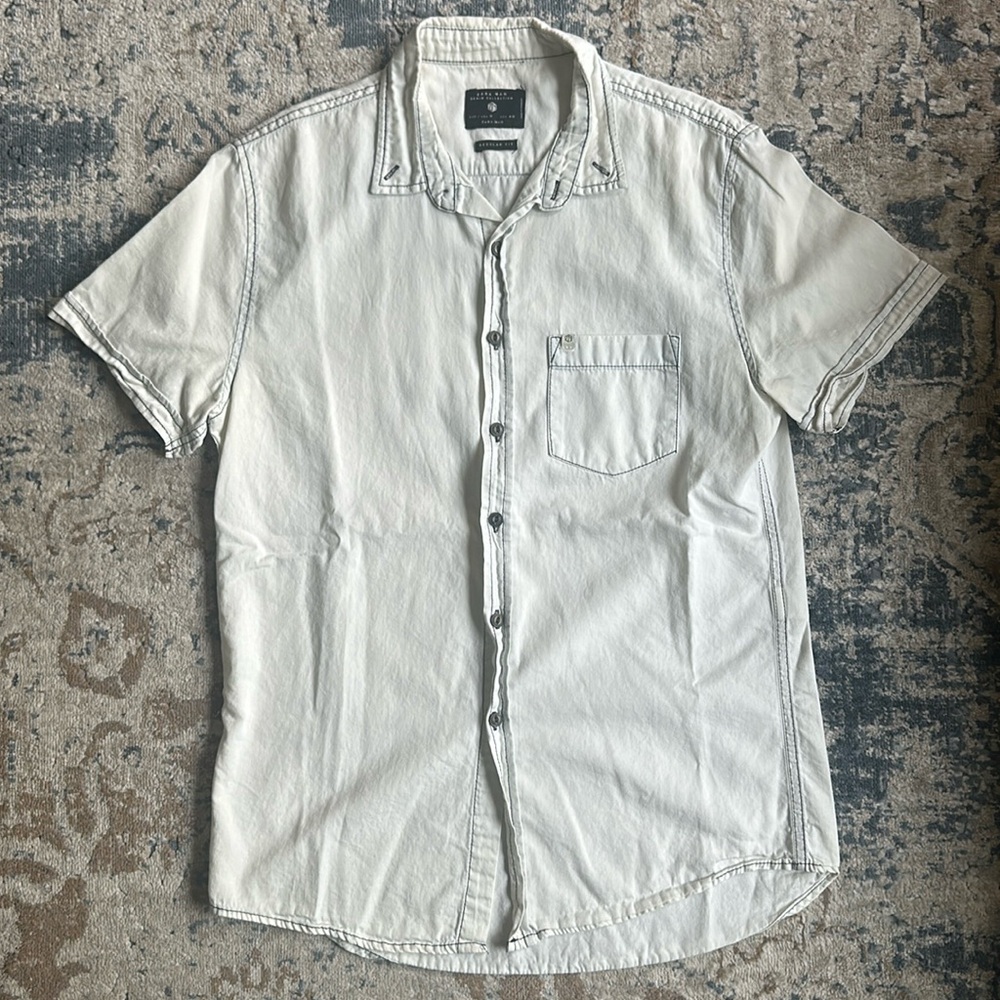Short Sleeve Button Down - Medium ZARA